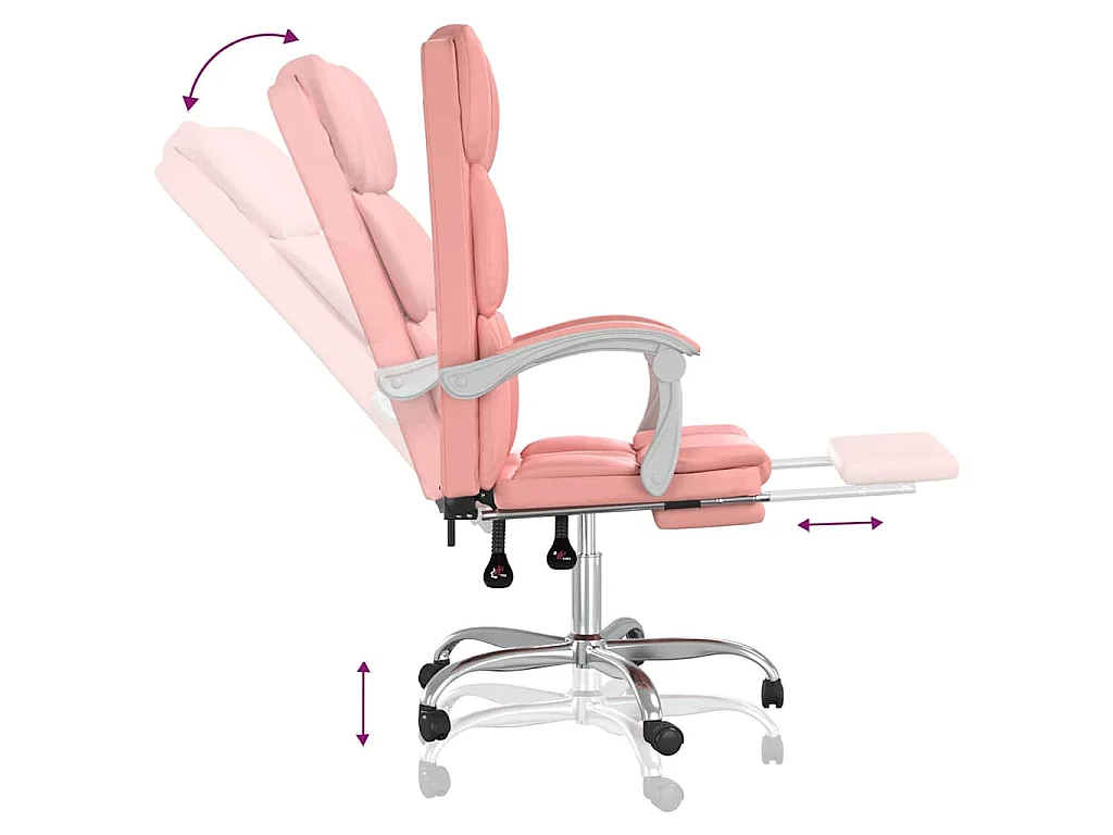 Fauteuil inclinable de bureau Rose Similicuir
