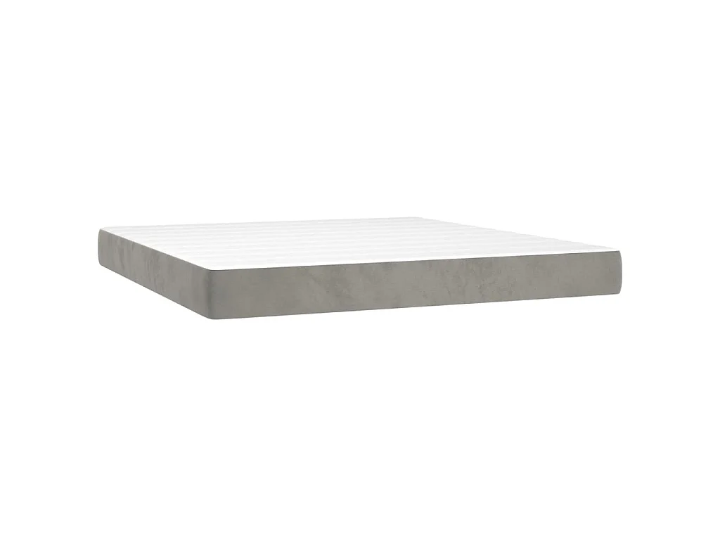 Boxspring met matras en LED fluweel lichtgrijs 160x200 cm
