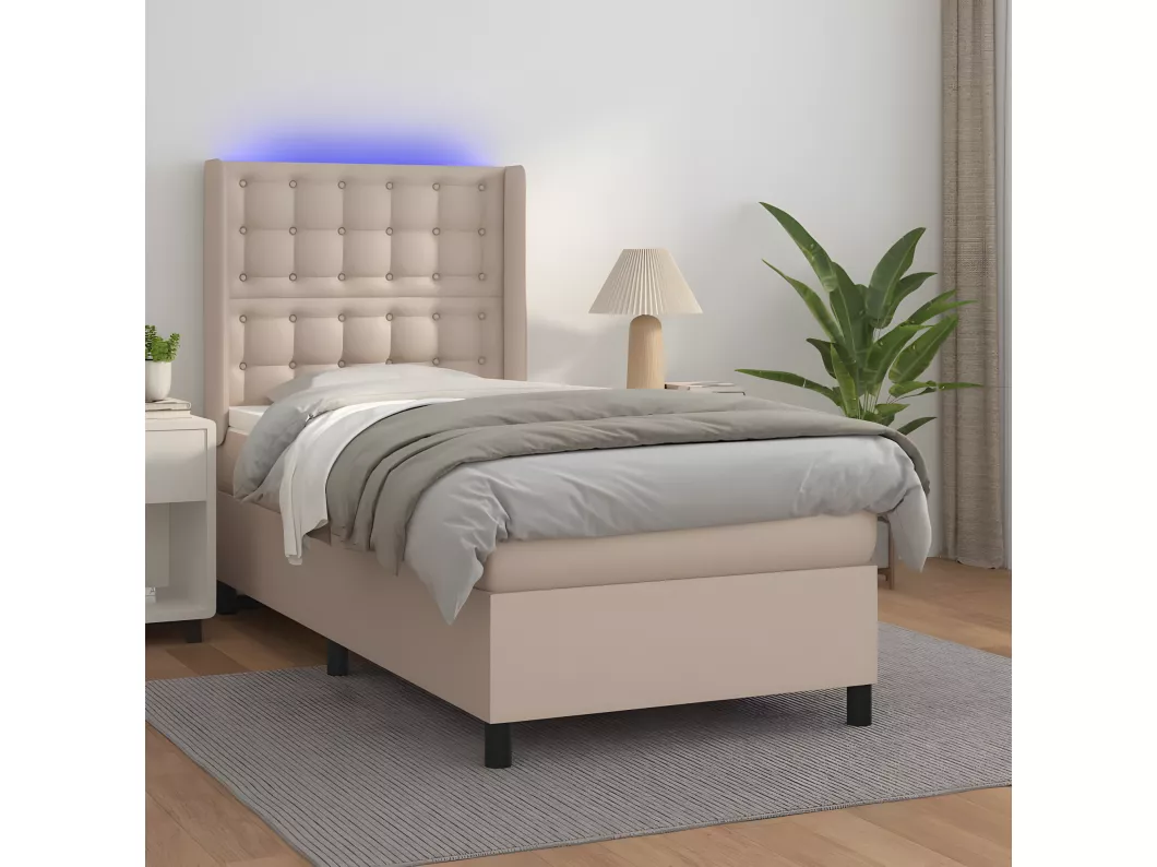 Kauf Unique Boxspringbett mit Matratze & LED Cappuccino-Braun 80x200cm