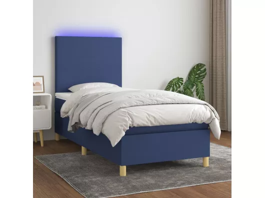 Kauf Unique Boxspringbett mit Matratze & LED Blau 90x190 cm Stoff