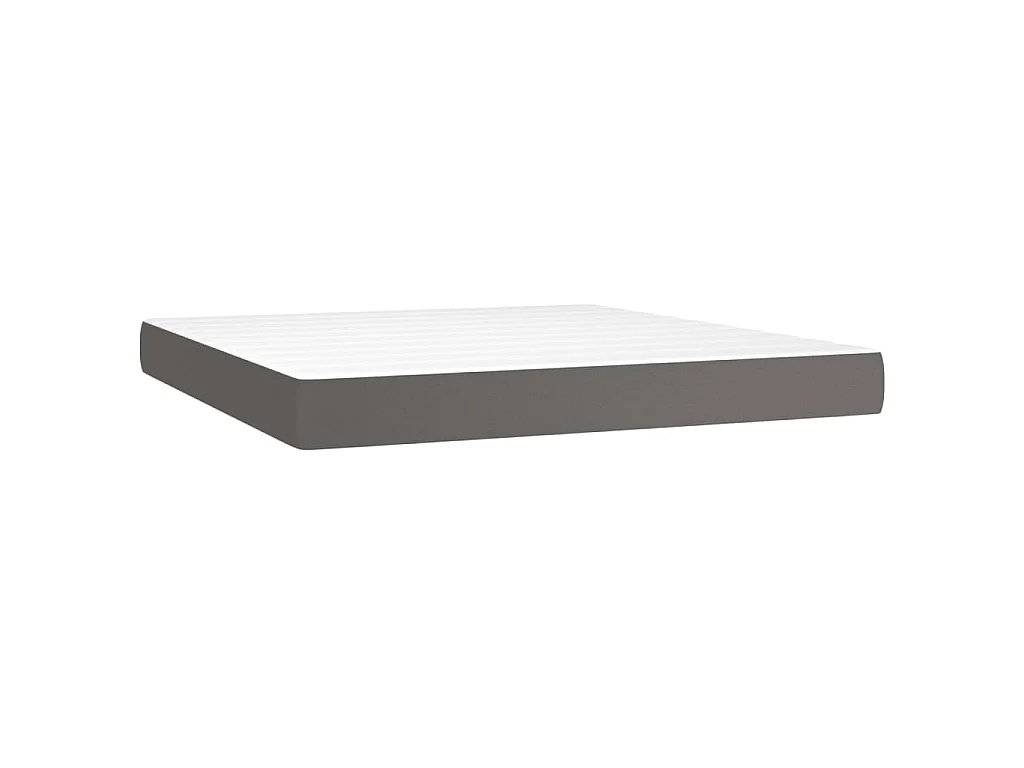 Sommier à lattes de lit avec matelas et LED Gris 160x200 cm