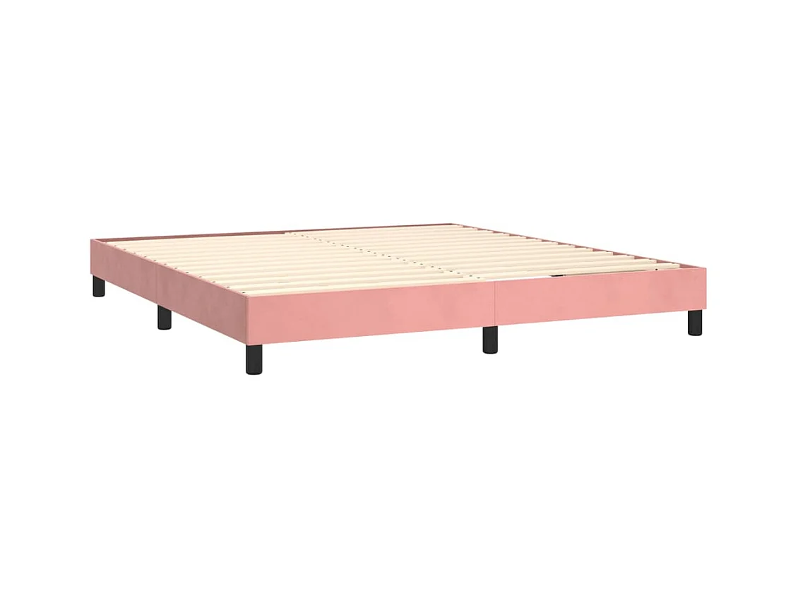 Letto a Molle con Materasso e LED Rosa 180x200 cm in Velluto