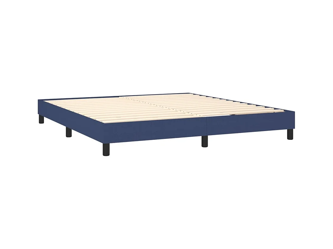 Letto a Molle con Materasso e LED Blu 160x200 cm in Tessuto