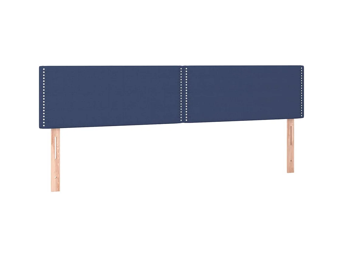 Letto a Molle con Materasso e LED Blu 160x200 cm in Tessuto