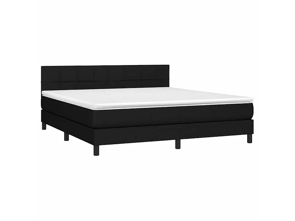 Boxspring met matras en LED stof zwart 180x200 cm