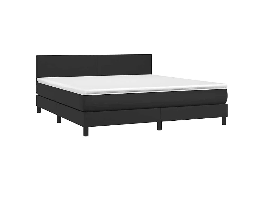 Sommier à lattes de lit avec matelas et LED Noir 160x200 cm