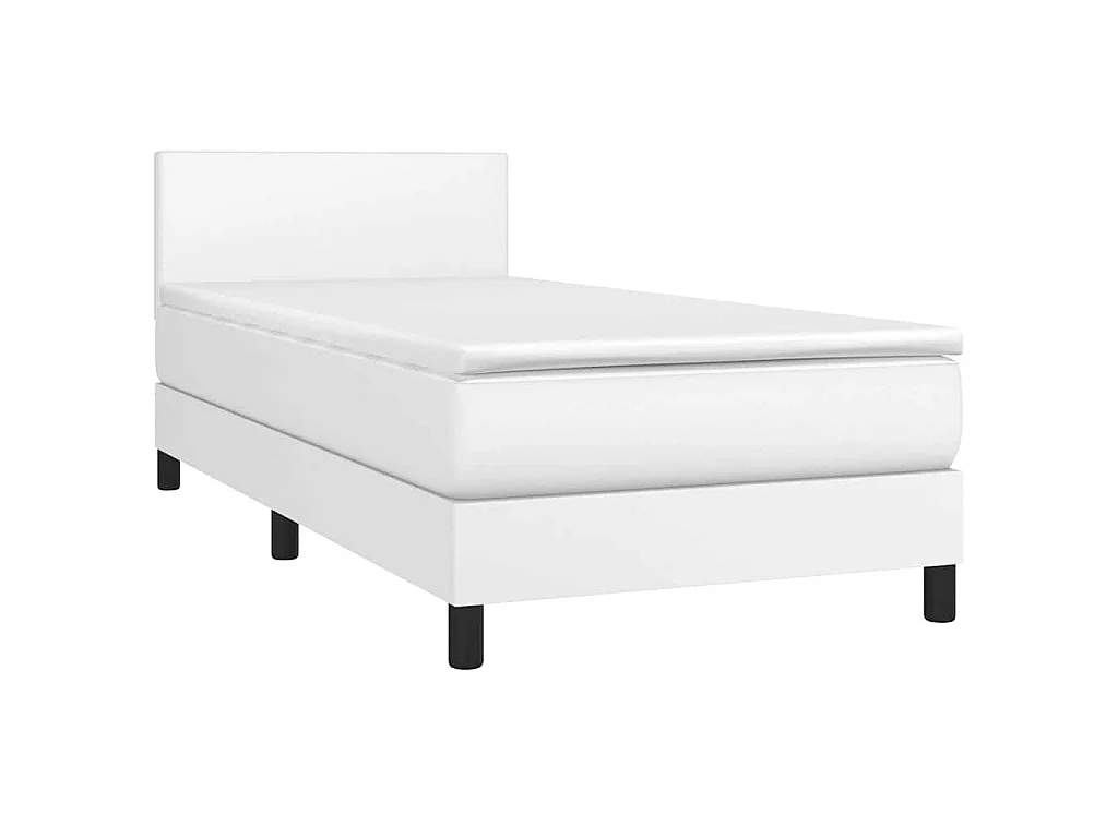 Sommier à lattes de lit avec matelas et LED Blanc 90x200cm