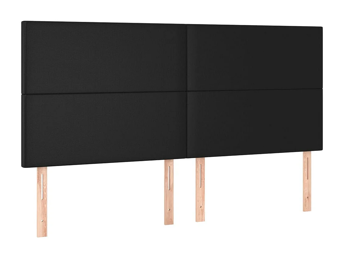 Giroletto a Molle con Materasso e LED Nero 160x200cm Similpelle