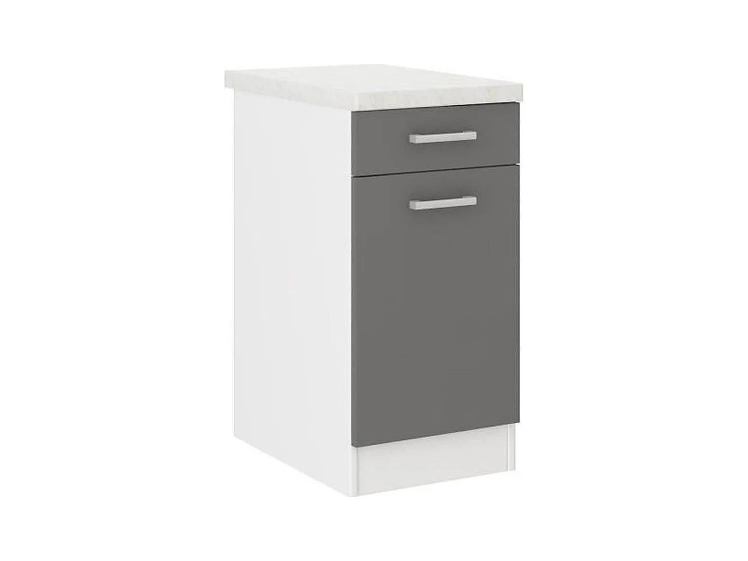 Meuble bas de cuisine 40 cm avec plan de travail inclus - Gris