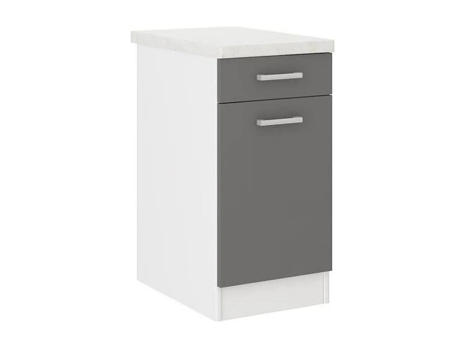 Meuble bas de cuisine 40 cm avec plan de travail inclus - Gris