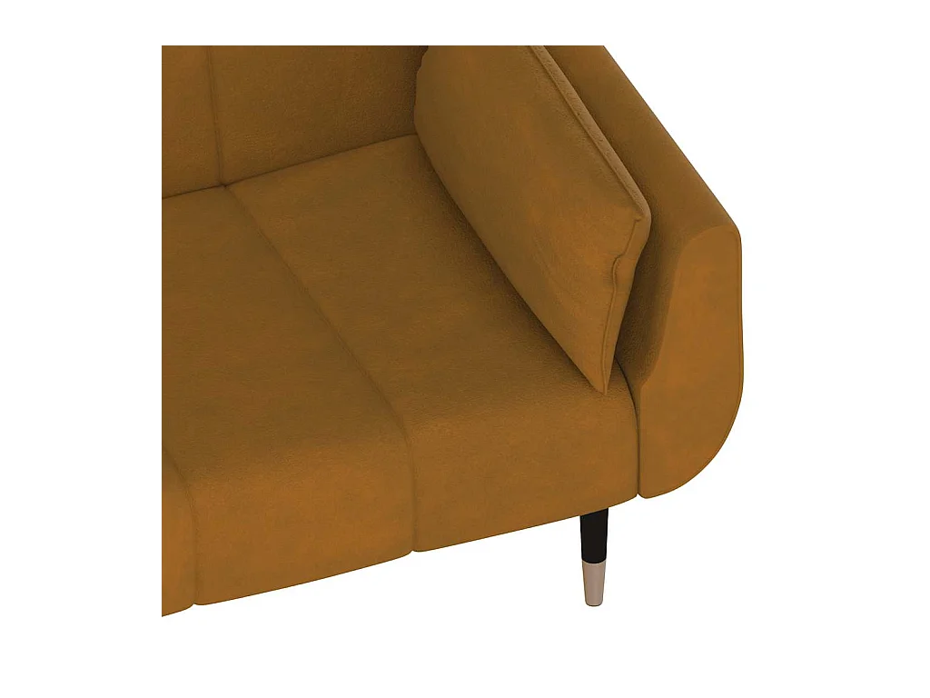 Schlafsofa 2-Sitzer mit 2 Kissen Braun Samt