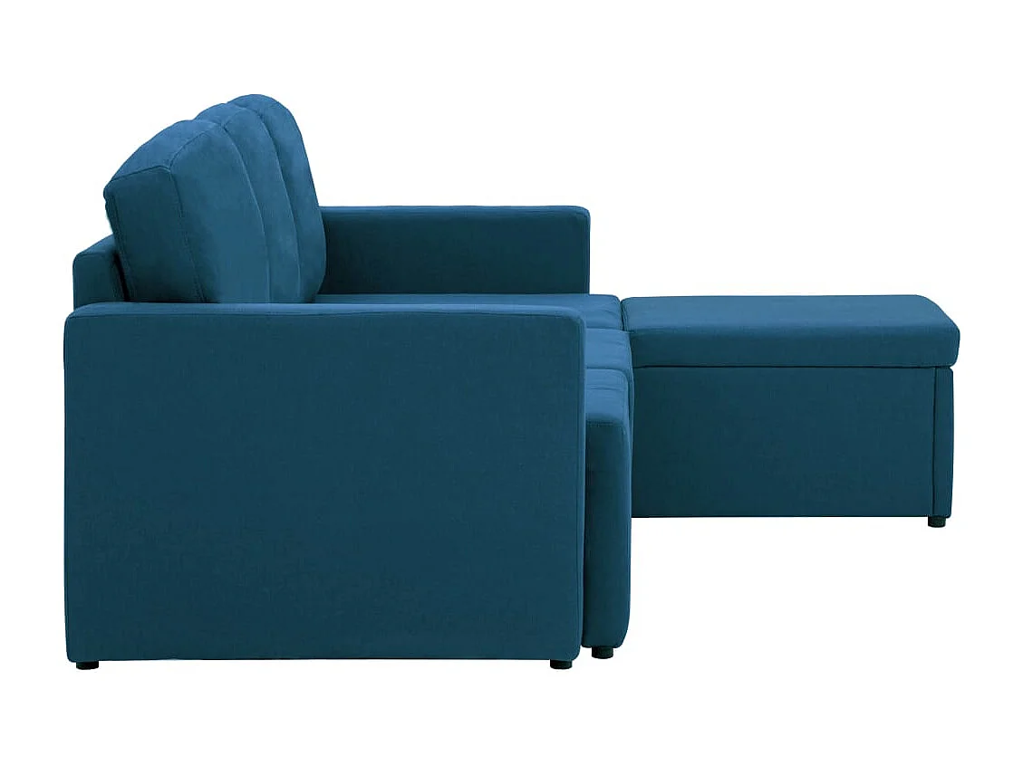 Canapé-lit modulaire 3 places Bleu Tissu