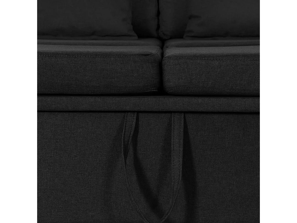 Canapé-lit extensible à 4 places tissu noir