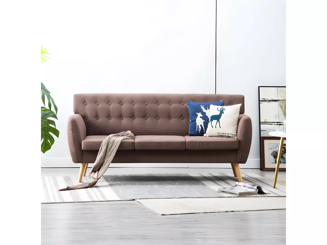 Kauf Unique 3-Sitzer-Sofa Stoff 172x70x82 cm Braun