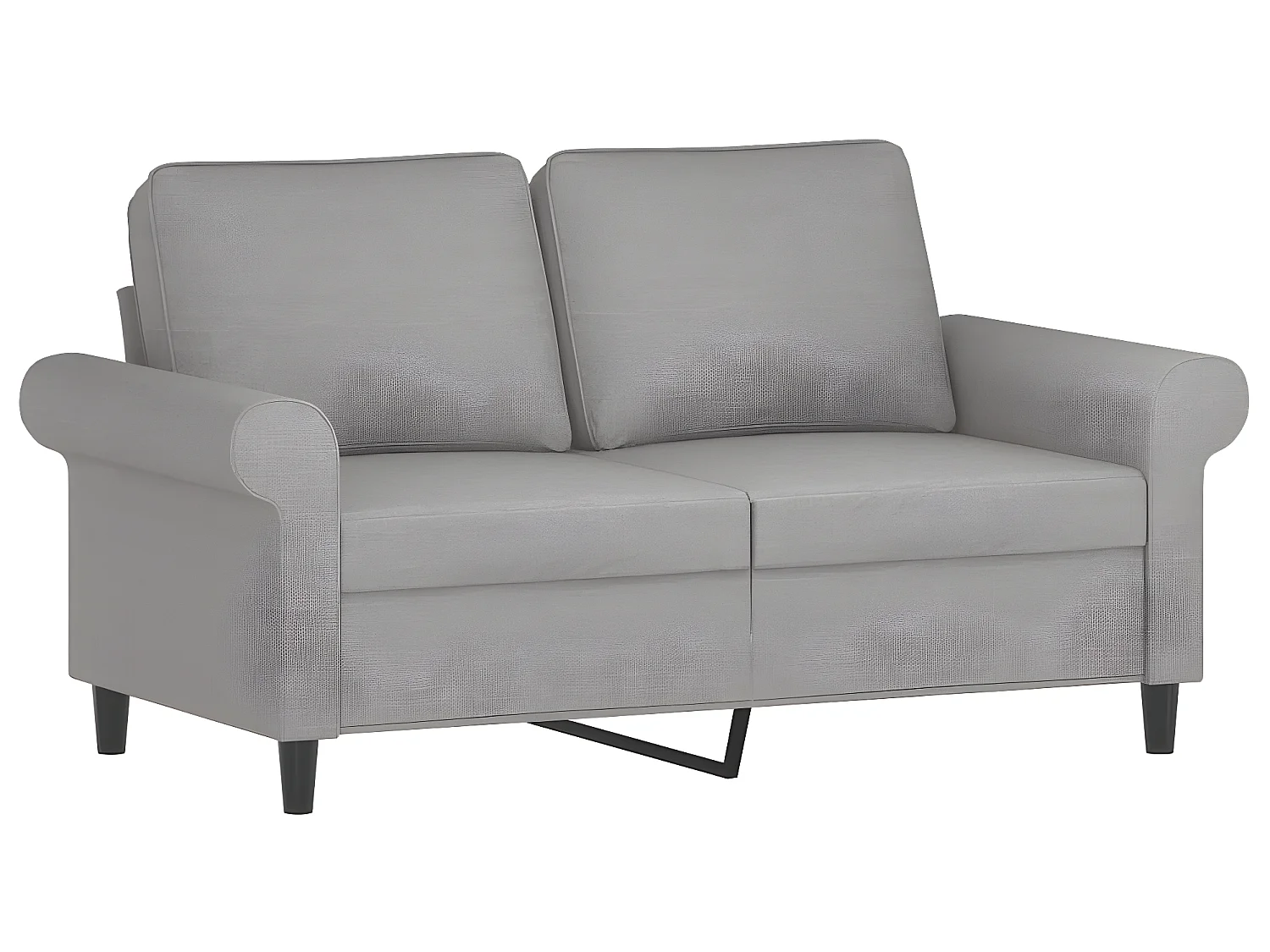 Canapé à 2 places Gris clair 120 cm Tissu