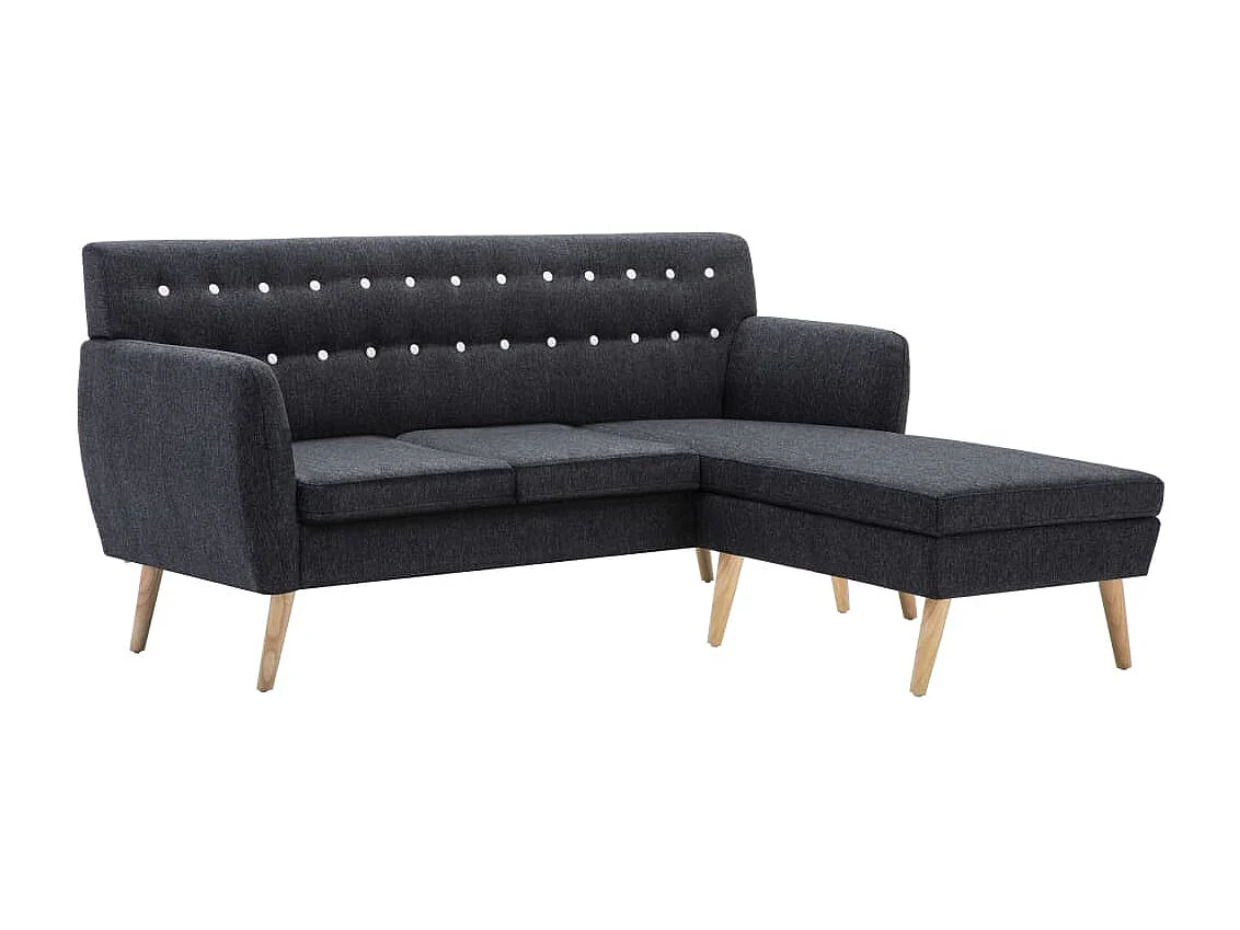 Canapé d'angle revêtement en tissu 171,5x138x81,5 cm gris foncé