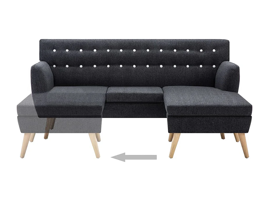 Canapé d'angle revêtement en tissu 171,5x138x81,5 cm gris foncé