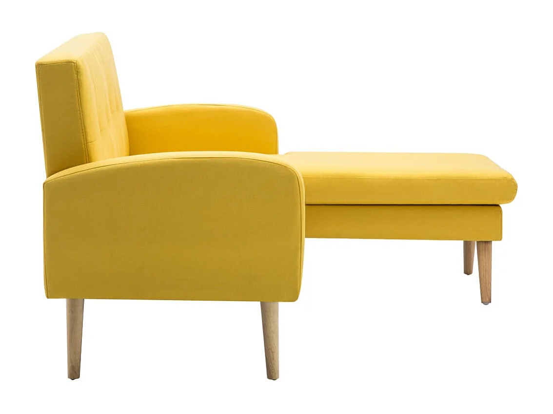 Canapé en forme de L revêtement en tissu 186x136x79 cm jaune