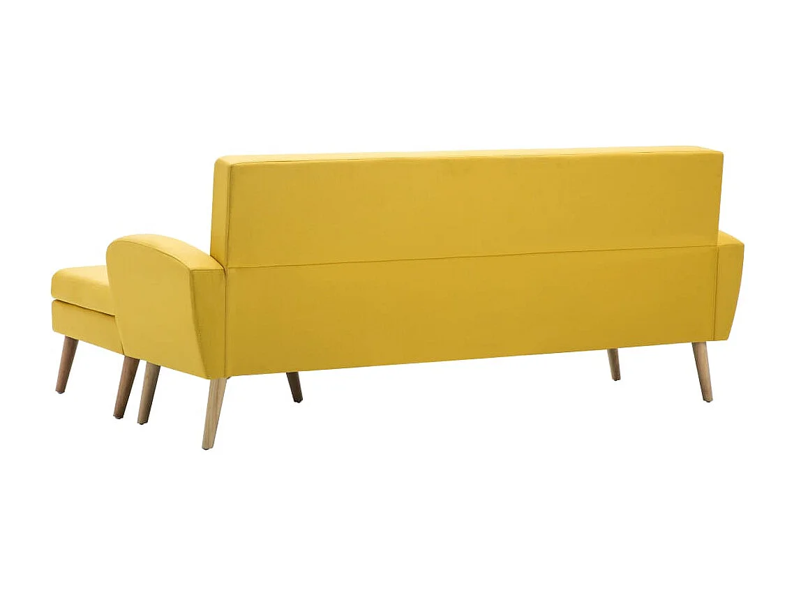 Canapé en forme de L revêtement en tissu 186x136x79 cm jaune