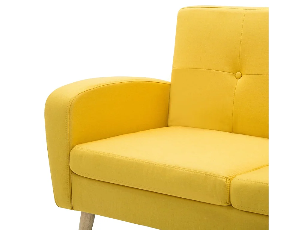 Canapé en forme de L revêtement en tissu 186x136x79 cm jaune