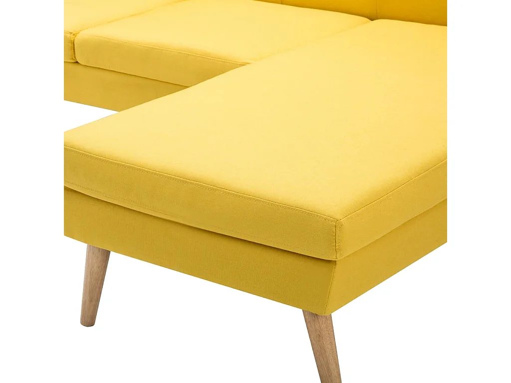 Canapé en forme de L revêtement en tissu 186x136x79 cm jaune