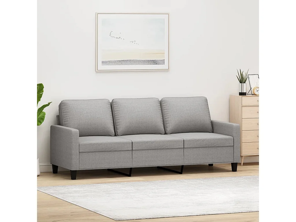 Canapé à 3 places Gris clair 180 cm Tissu