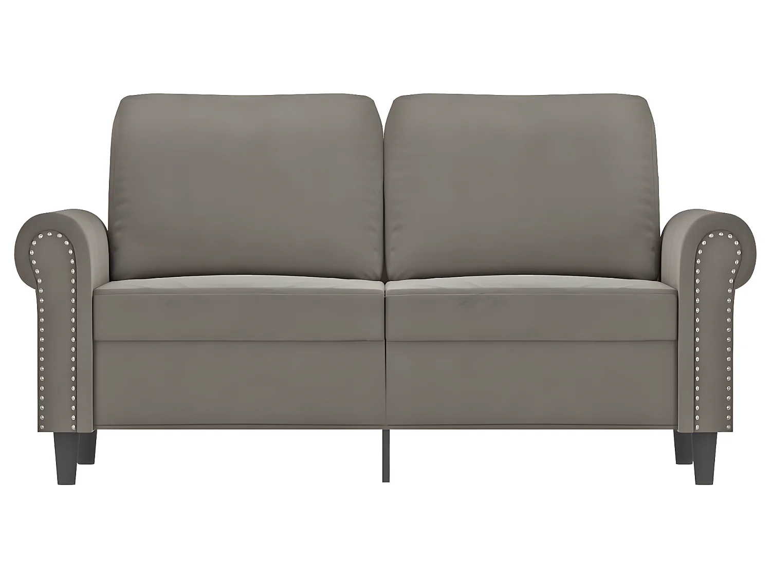 Canapé à 2 places Gris clair 120 cm Velours
