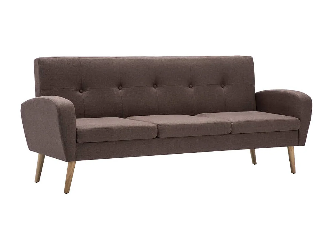 Canapé à 3 places Tissu Marron