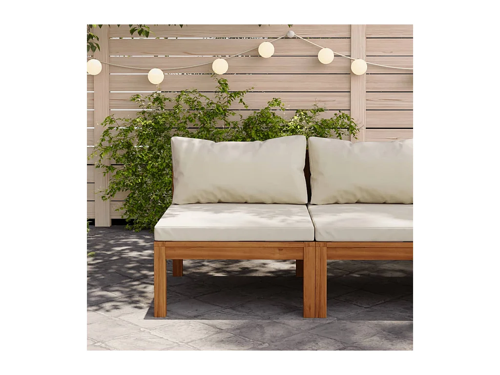 Canapé de milieu sectionnel avec coussin blanc crème Acacia