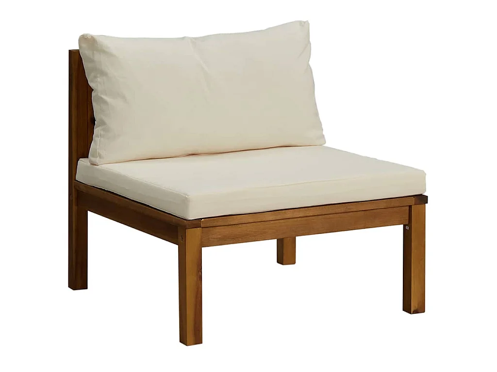Canapé de milieu sectionnel avec coussin blanc crème Acacia
