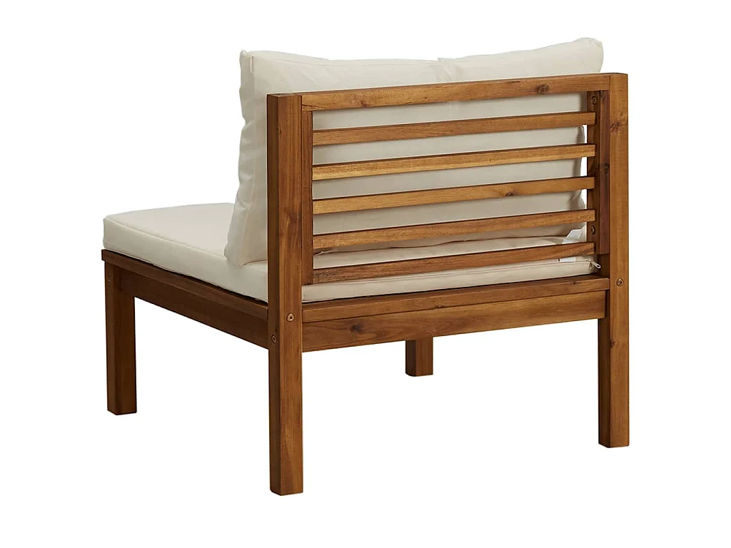 Canapé de milieu sectionnel avec coussin blanc crème Acacia