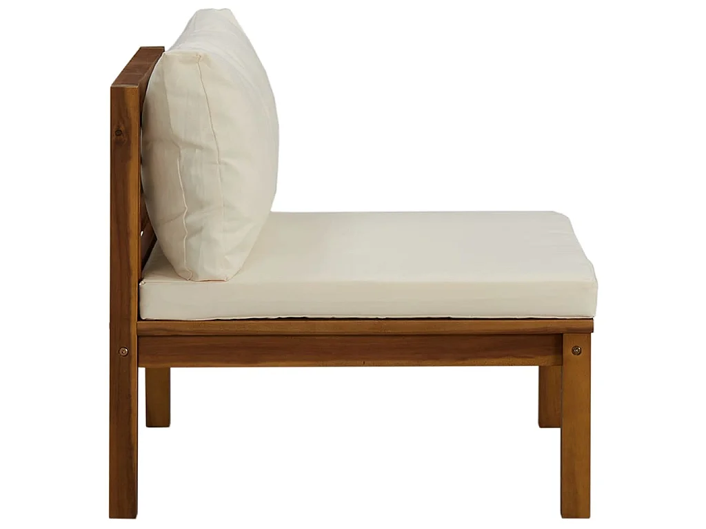 Canapé de milieu sectionnel avec coussin blanc crème Acacia