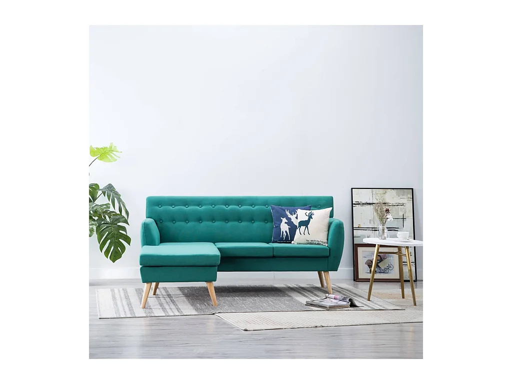 Sofa L-Form Stoff 171,5x138x81,5 cm Grün