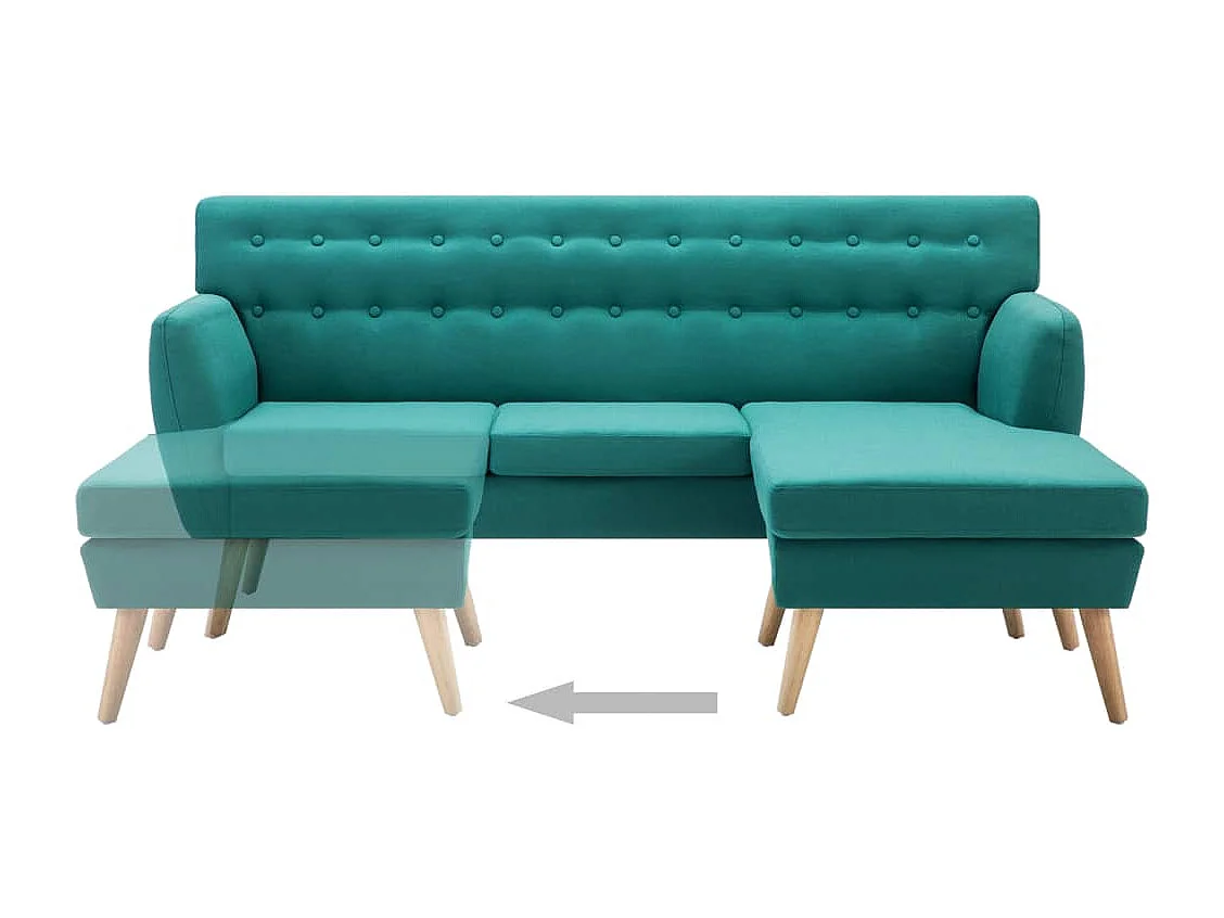 Sofa L-Form Stoff 171,5x138x81,5 cm Grün