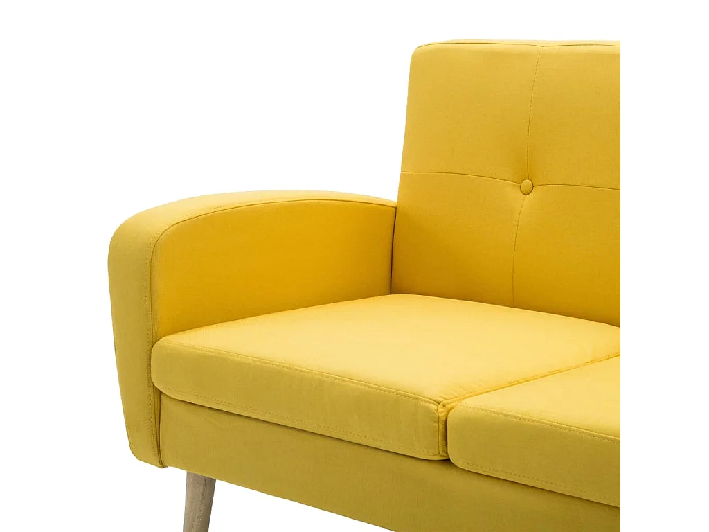 Sofá de 3 lugares em tecido amarelo