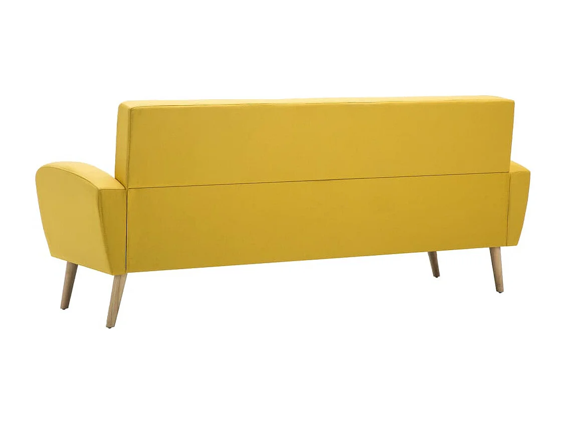 Canapé à 3 places Tissu Jaune