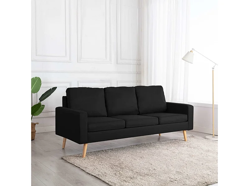 3-Sitzer-Sofa Schwarz Stoff