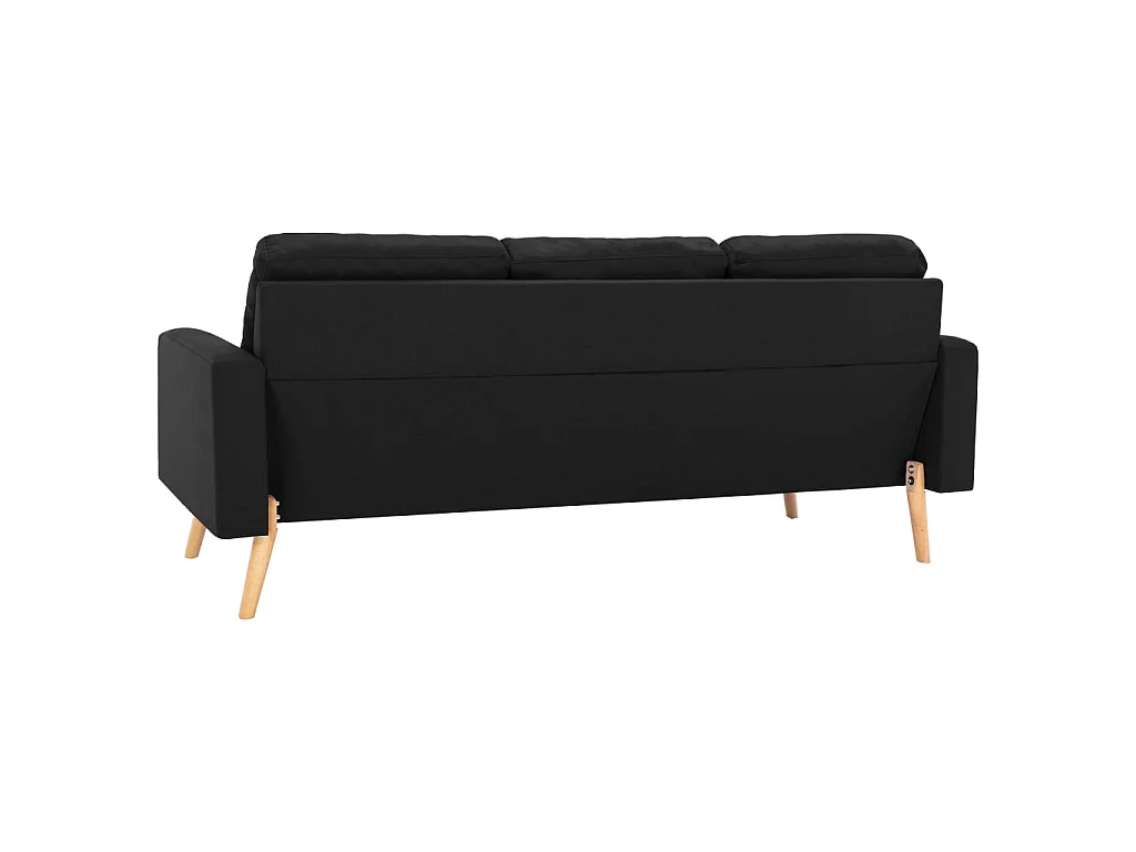 3-Sitzer-Sofa Schwarz Stoff