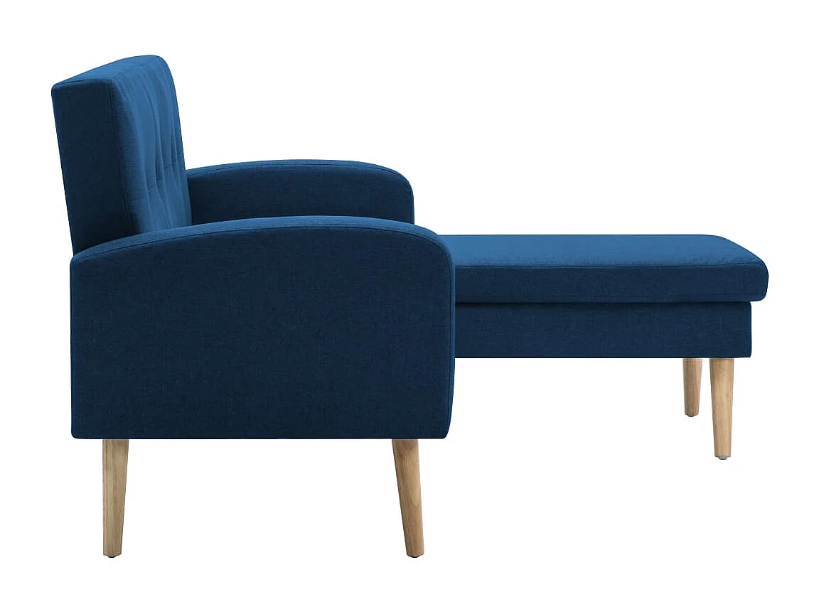 Canapé en forme de L revêtement en tissu 186x136x79 cm bleu