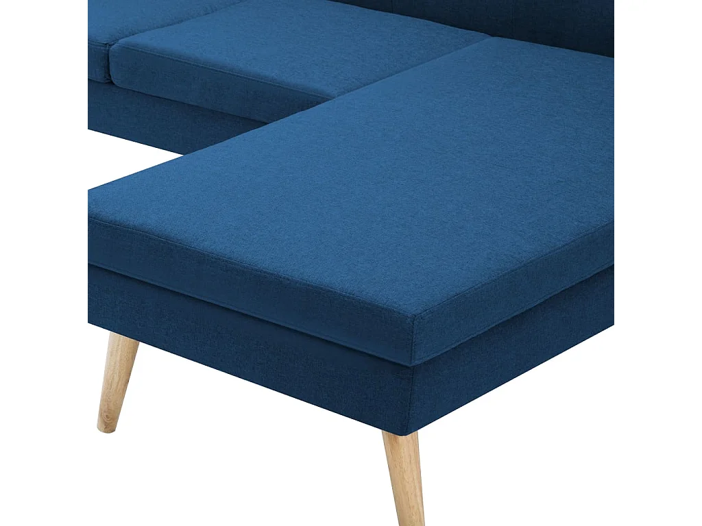 Canapé en forme de L revêtement en tissu 186x136x79 cm bleu