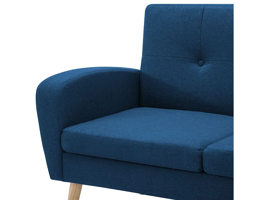 Canapé en forme de L revêtement en tissu 186x136x79 cm bleu