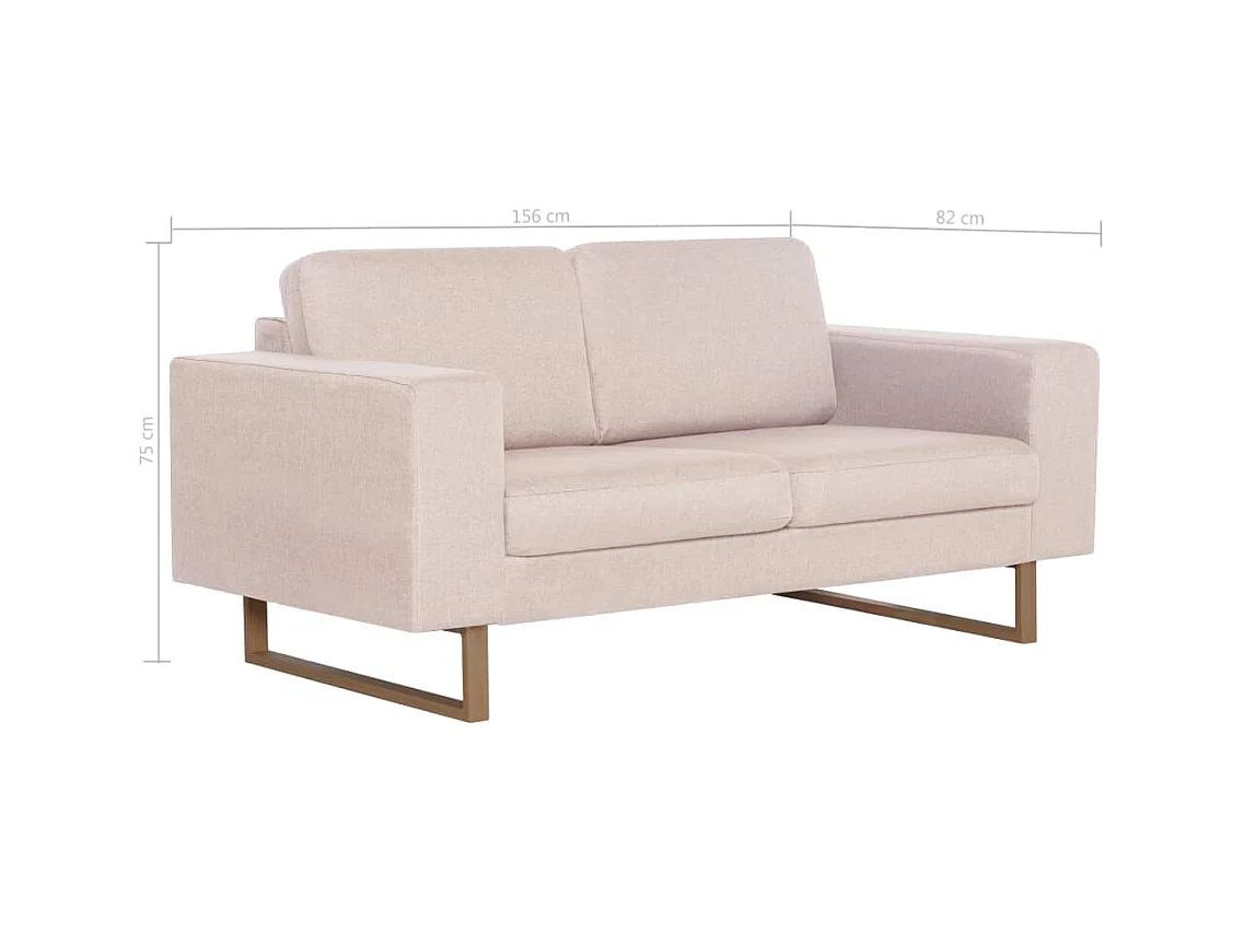 Canapé à 2 places Tissu Crème