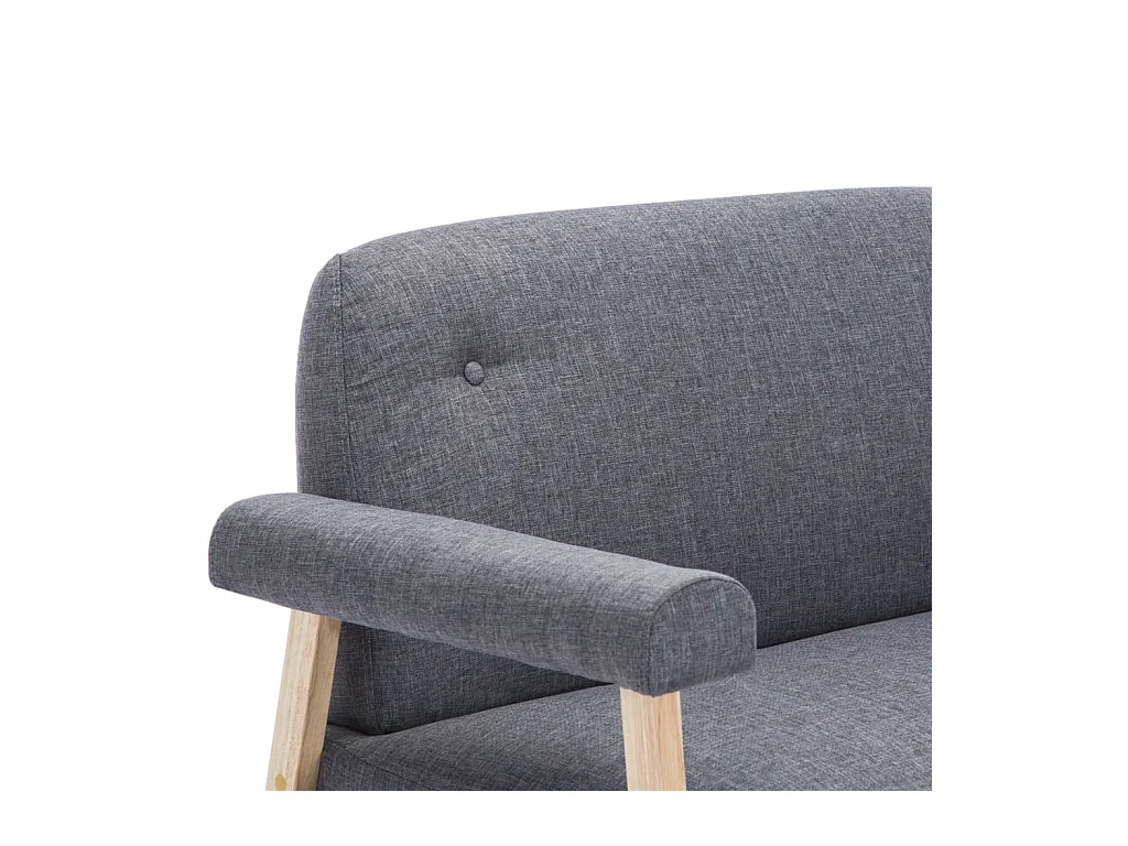 Canapé à 2 places Tissu Gris foncé