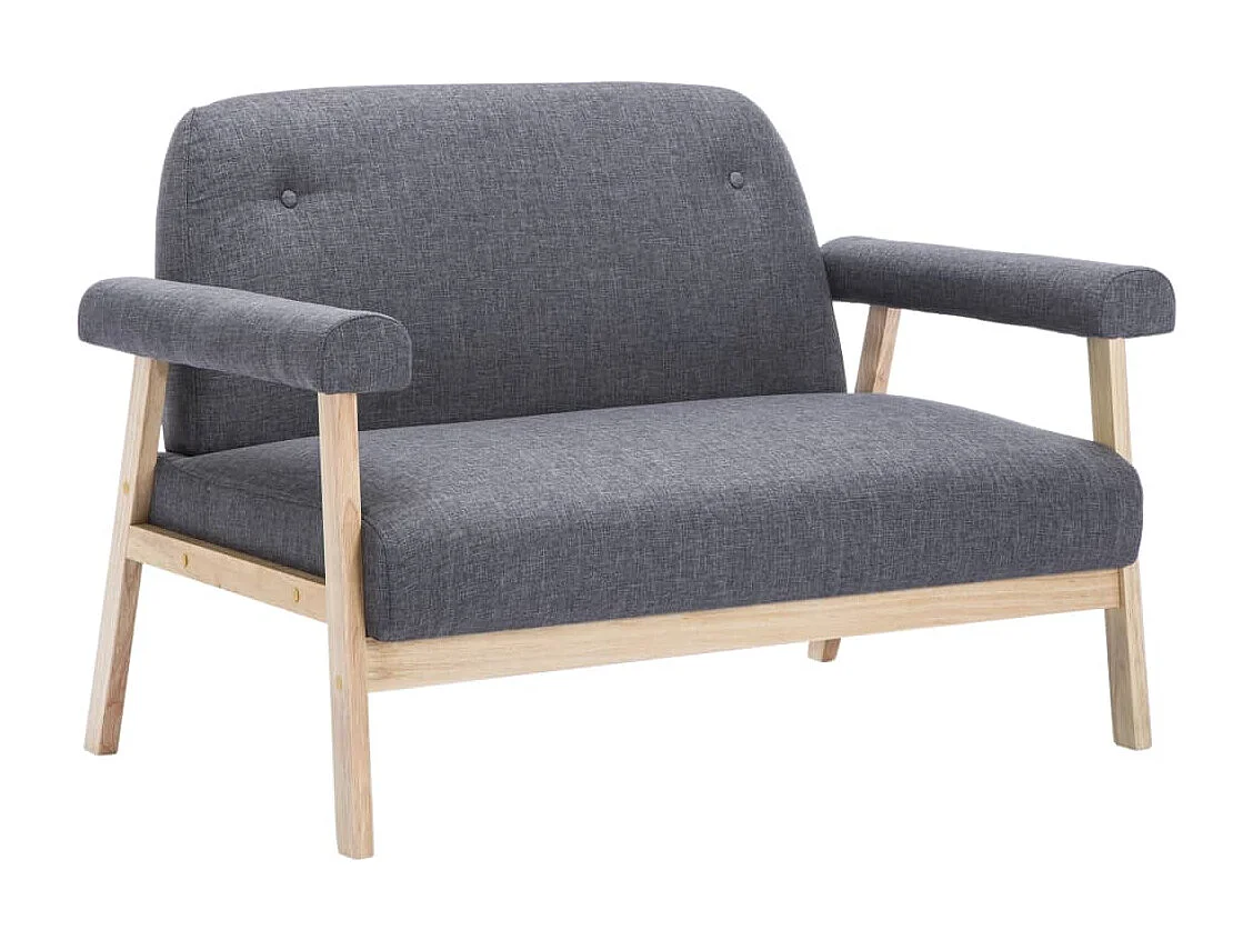 Canapé à 2 places Tissu Gris foncé