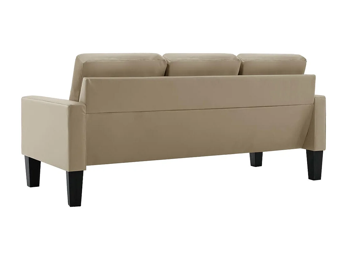 Sofá de 3 plazas cuero sintético color capuchino