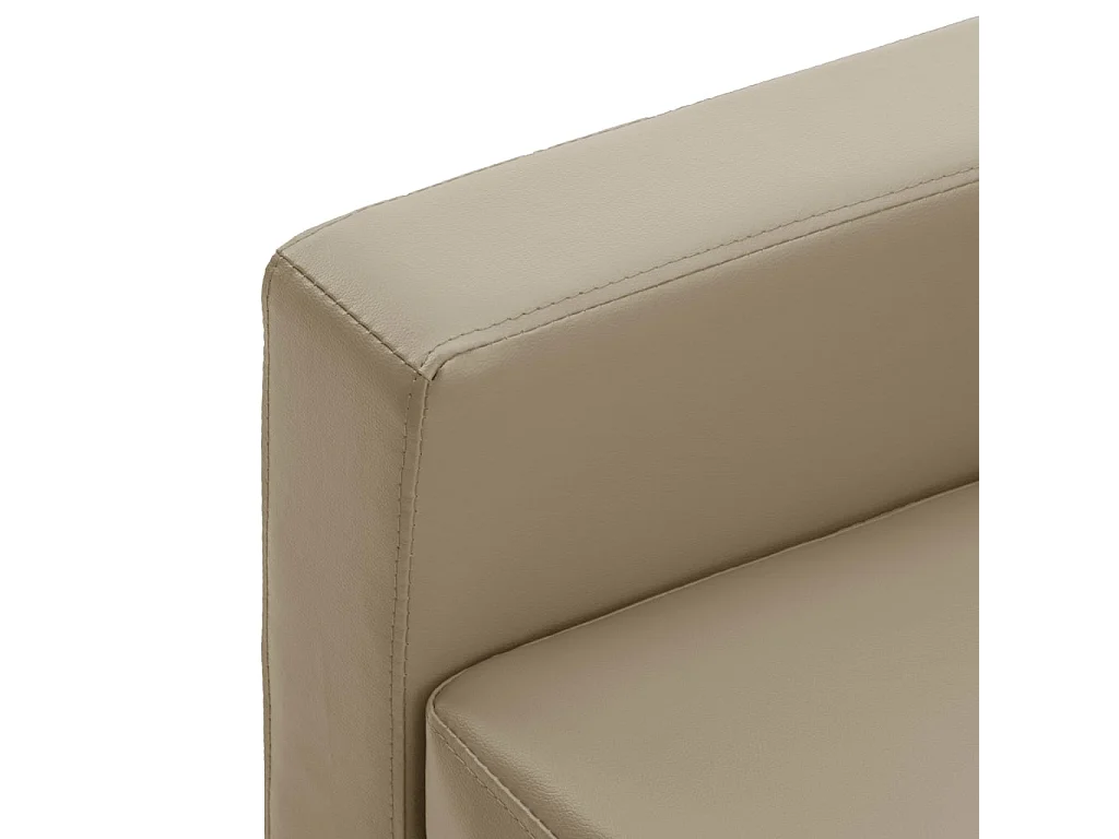 Sofá de 3 plazas cuero sintético color capuchino