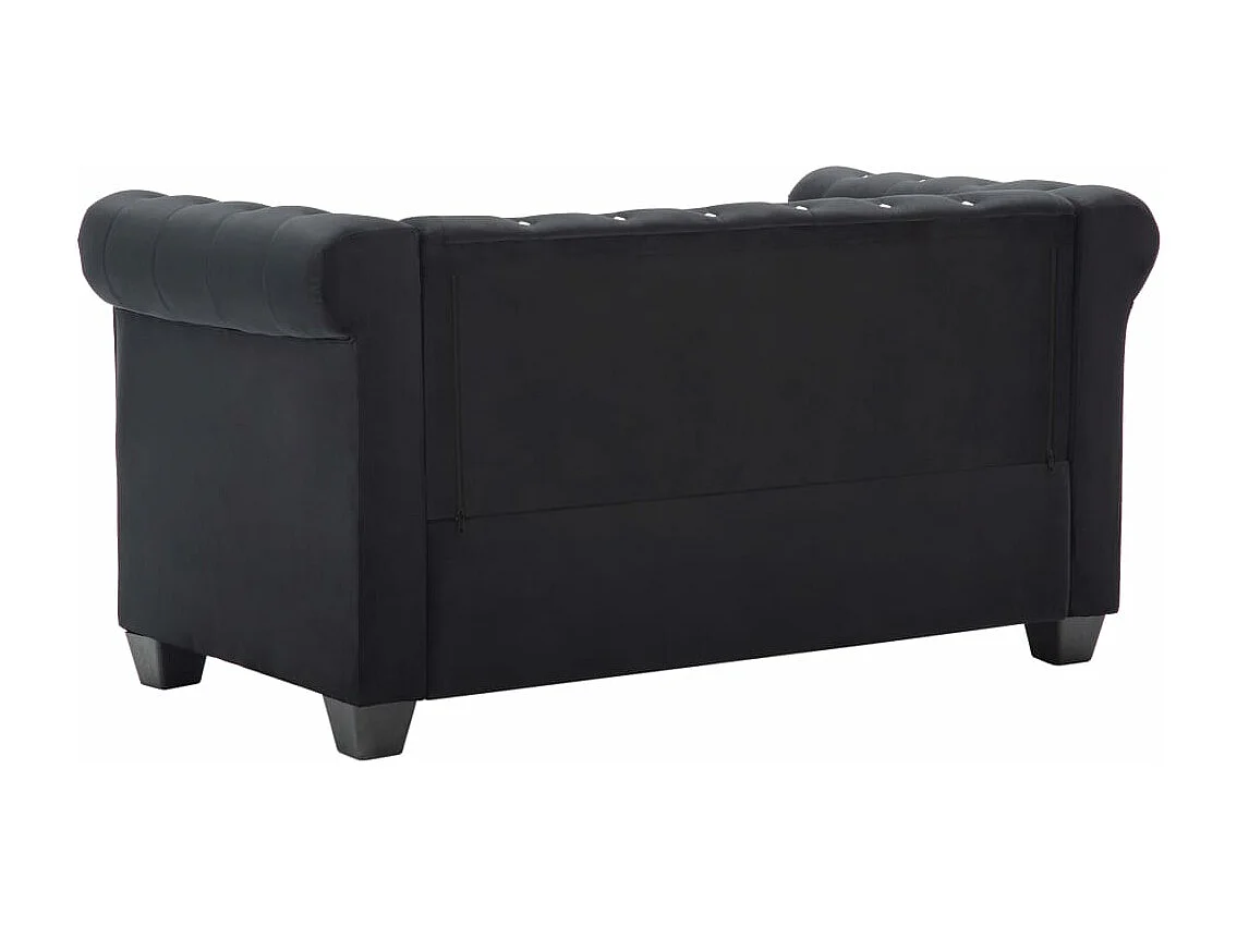 Chesterfield Sofa 2-Sitzer Samtbezug 146 x 75 x 72 cm Schwarz