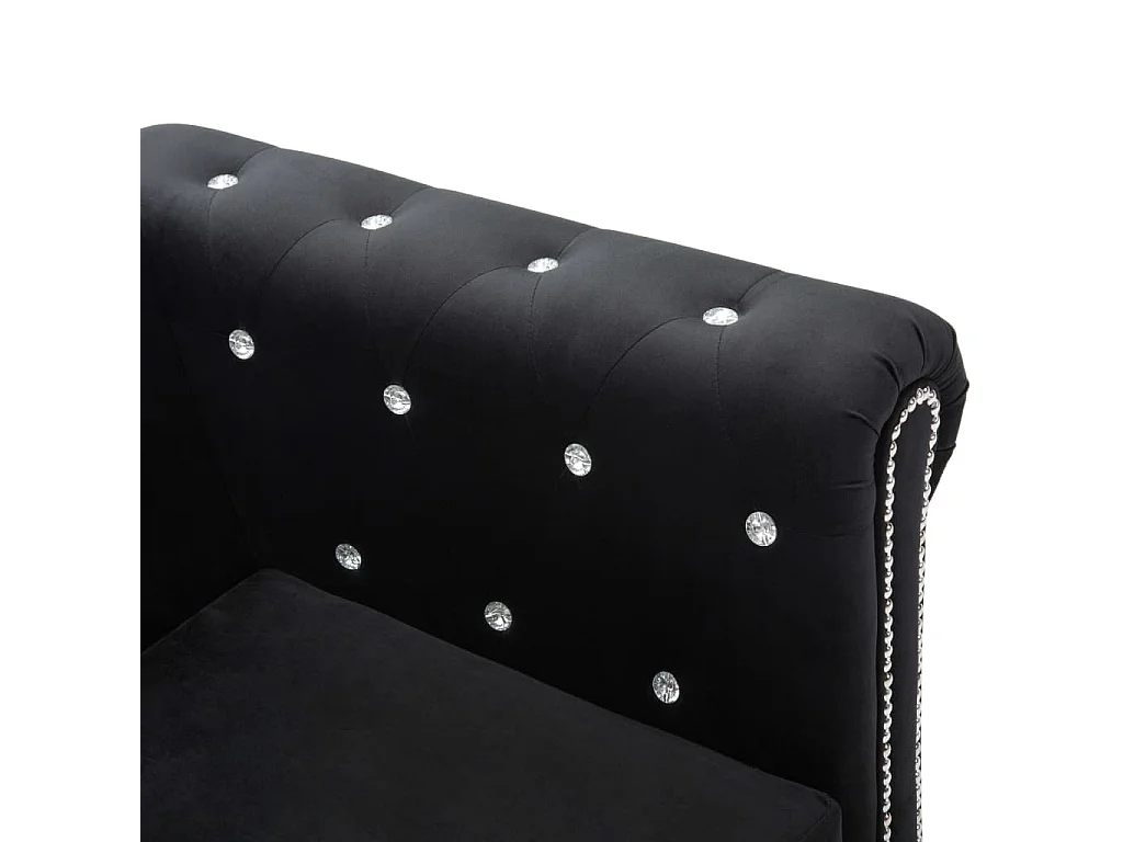 Chesterfield Sofa 2-Sitzer Samtbezug 146 x 75 x 72 cm Schwarz