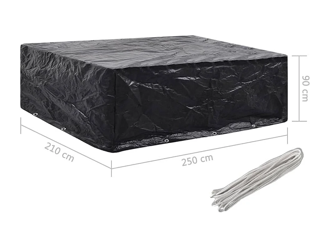 Copertura per Mobili da Giardino con 8 Occhielli 250x210x90 cm