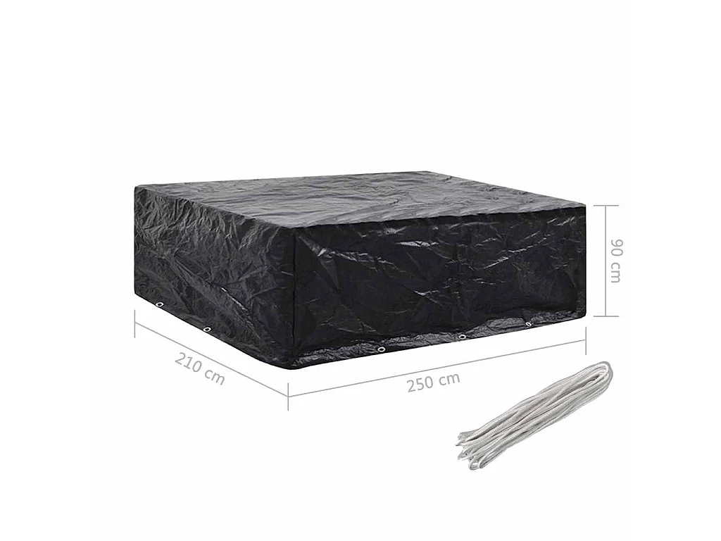 Housse de salon de jardin 8 œillets 250x210x90 cm